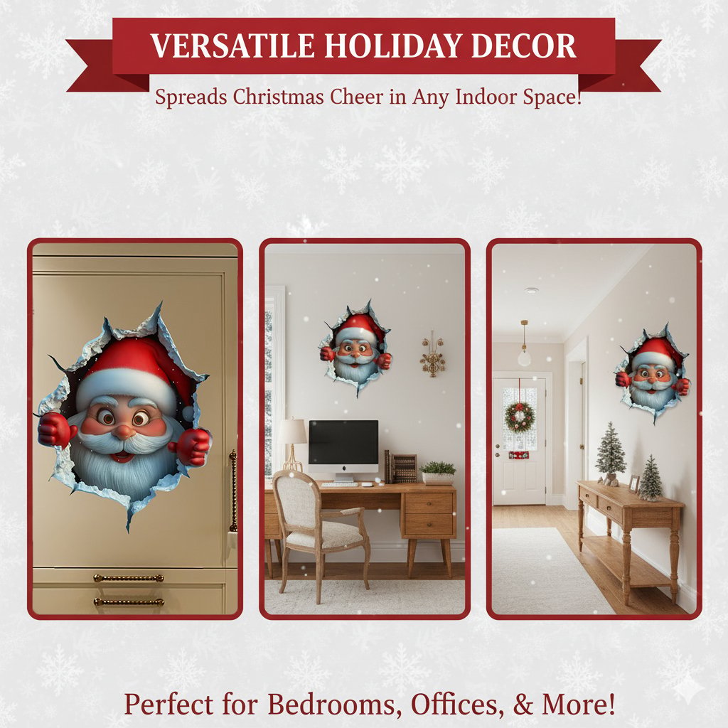 Early Christmas Sale – 50% OFF!! 🎁 "Santa’s Surprise" 3D Wall Decals
