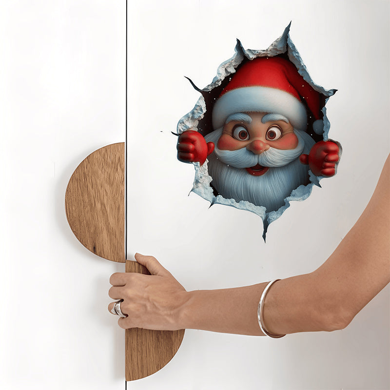 Early Christmas Sale – 50% OFF!! 🎁 "Santa’s Surprise" 3D Wall Decals