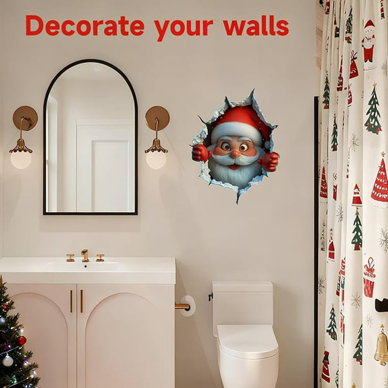 Early Christmas Sale – 50% OFF!! 🎁 "Santa’s Surprise" 3D Wall Decals