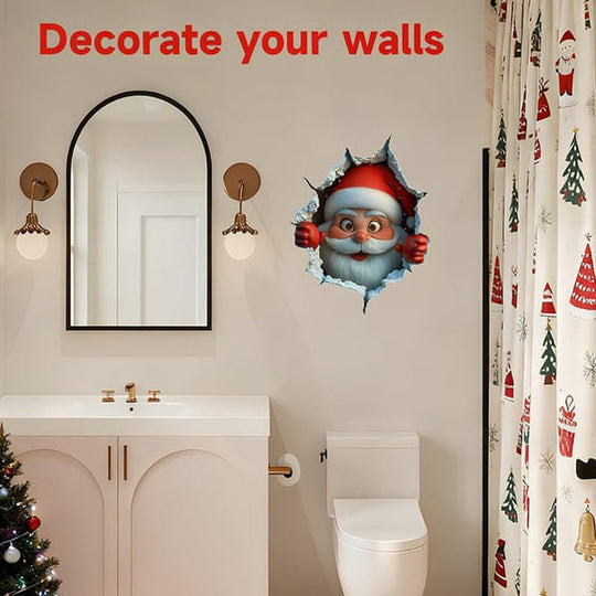 Early Christmas Sale – 50% OFF!! 🎁 "Santa’s Surprise" 3D Wall Decals