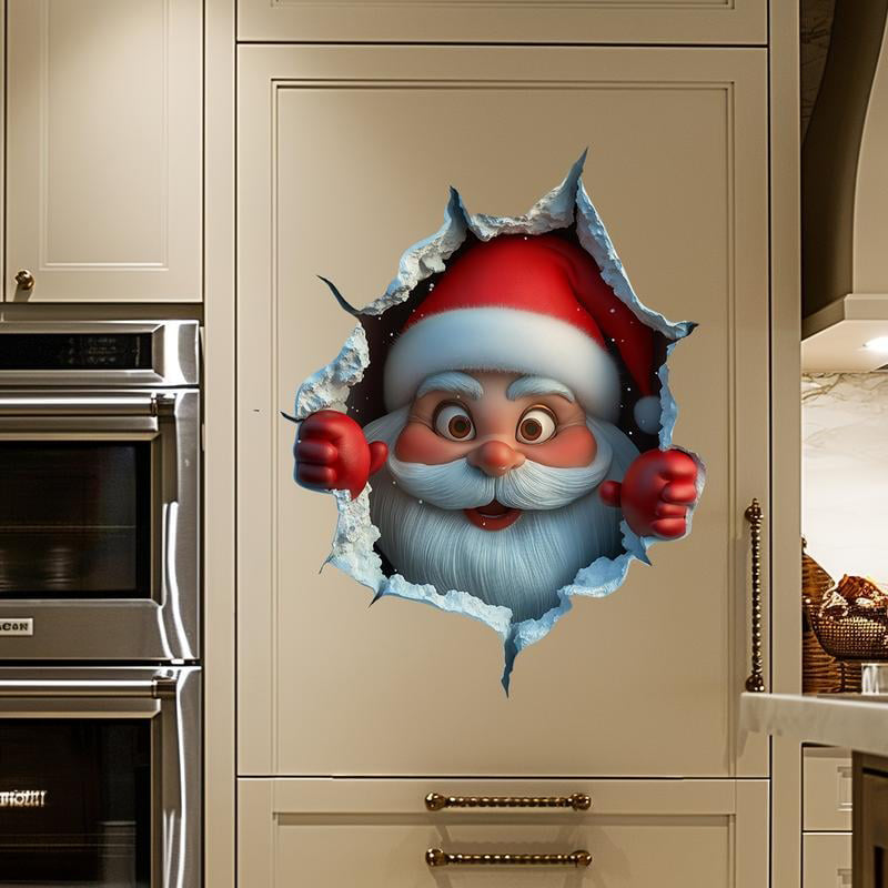 Early Christmas Sale – 50% OFF!! 🎁 "Santa’s Surprise" 3D Wall Decals