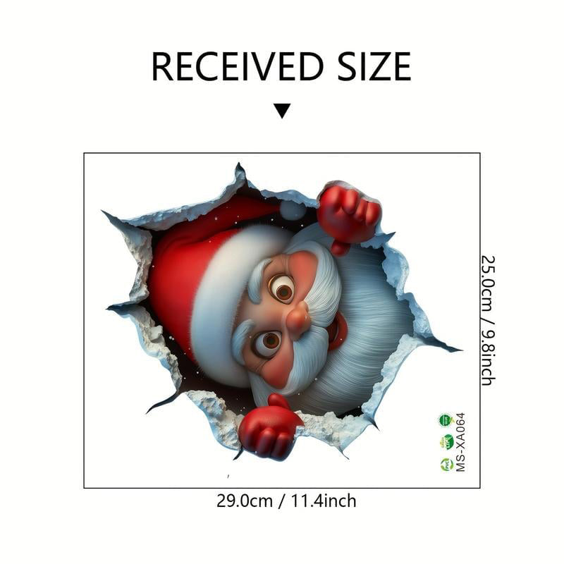 Early Christmas Sale – 50% OFF!! 🎁 "Santa’s Surprise" 3D Wall Decals
