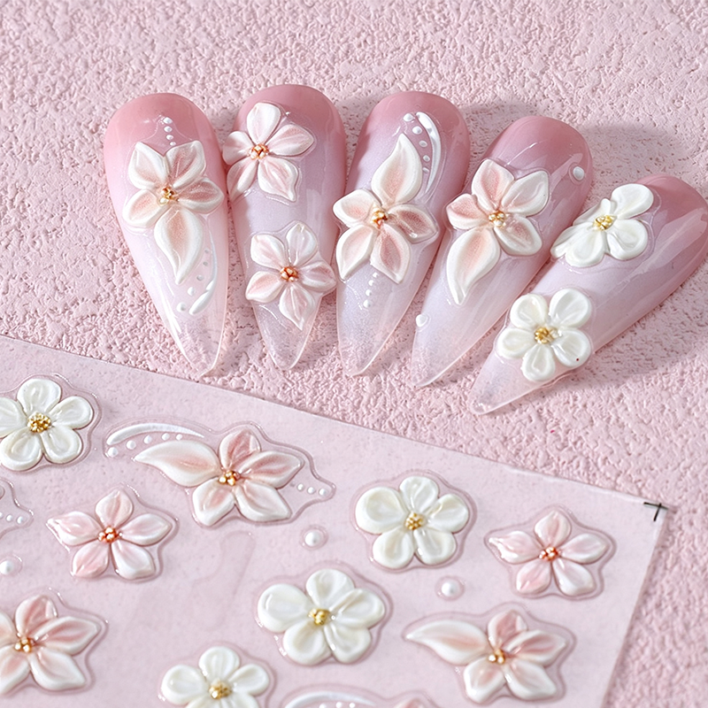 💅 5D Floral Nail Stickers – Raised Lily &amp; Daisy Details, Spring Palette &amp; Easy Peel-and-Apply