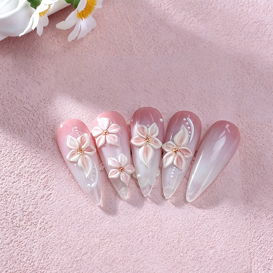 💅 5D Floral Nail Stickers – Raised Lily &amp; Daisy Details, Spring Palette &amp; Easy Peel-and-Apply