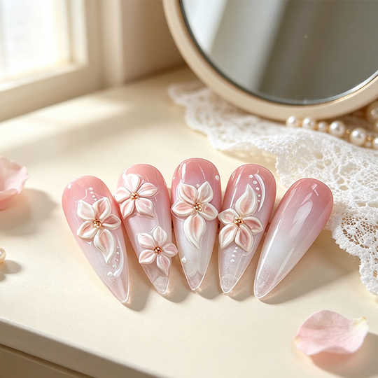 💅 5D Floral Nail Stickers – Raised Lily &amp; Daisy Details, Spring Palette &amp; Easy Peel-and-Apply