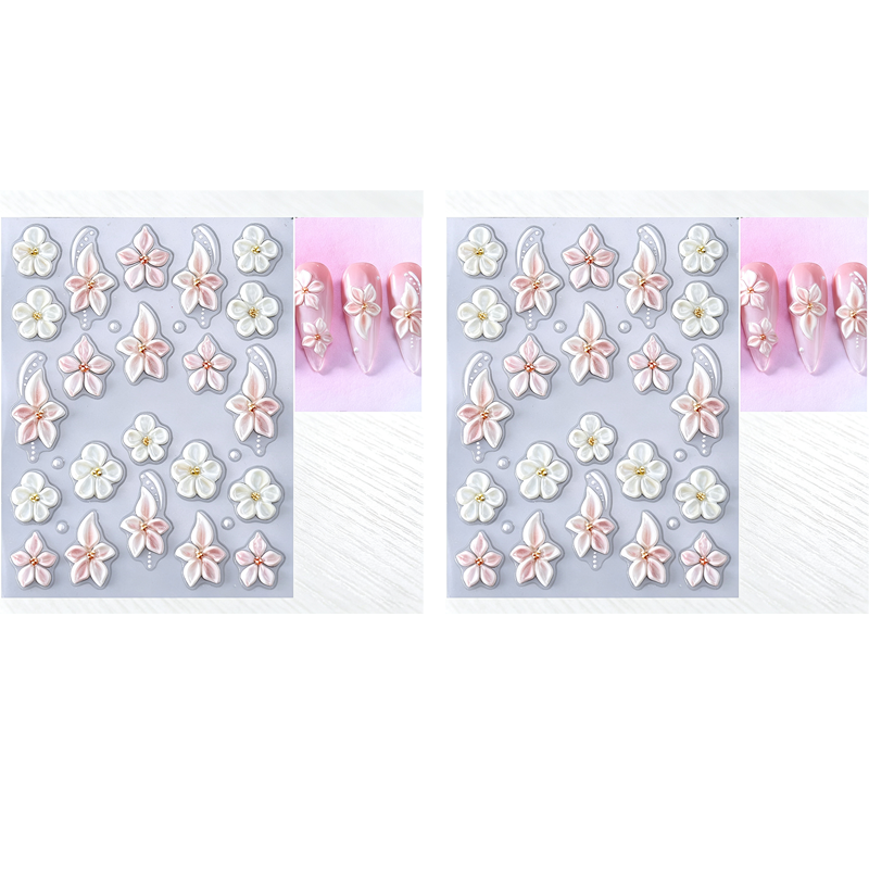 💅 5D Floral Nail Stickers – Raised Lily &amp; Daisy Details, Spring Palette &amp; Easy Peel-and-Apply
