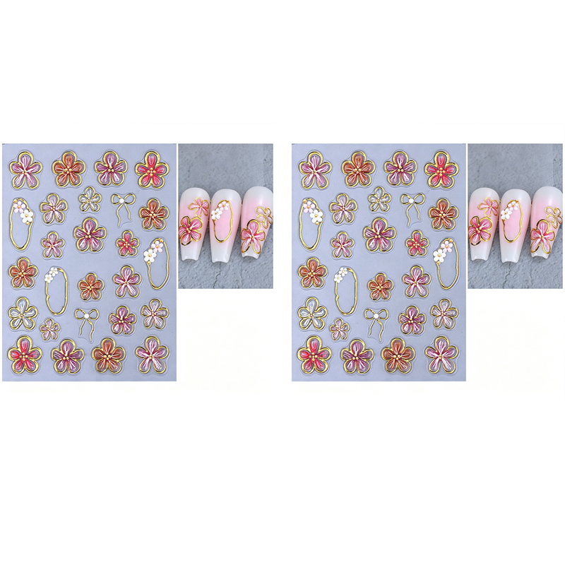 💅 5D Floral Nail Stickers – Raised Lily &amp; Daisy Details, Spring Palette &amp; Easy Peel-and-Apply