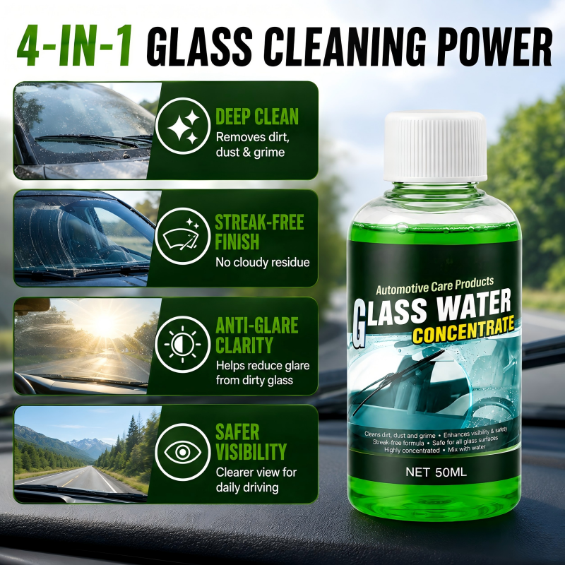 💞50K+ SOLD! 💧✨Glass Concentrate – 10ml makes 1L, cuts bugs &amp; grime, streak-free. 1 bottle = 50L.lowest price online! 🚗💪