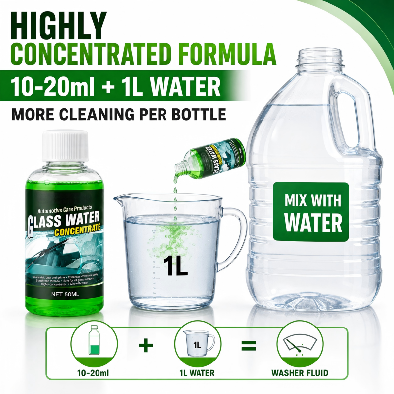 💞50K+ SOLD! 💧✨Glass Concentrate – 10ml makes 1L, cuts bugs &amp; grime, streak-free. 1 bottle = 50L.lowest price online! 🚗💪