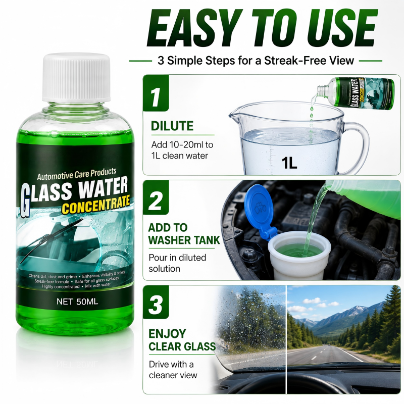 💞50K+ SOLD! 💧✨Glass Concentrate – 10ml makes 1L, cuts bugs &amp; grime, streak-free. 1 bottle = 50L.lowest price online! 🚗💪
