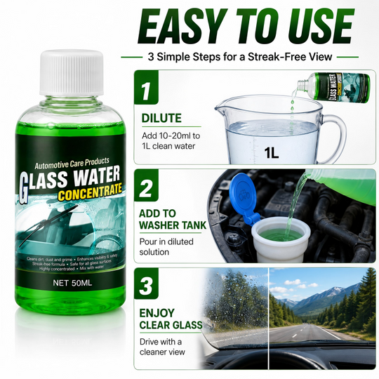 💞50K+ SOLD! 💧✨Glass Concentrate – 10ml makes 1L, cuts bugs &amp; grime, streak-free. 1 bottle = 50L.lowest price online! 🚗💪