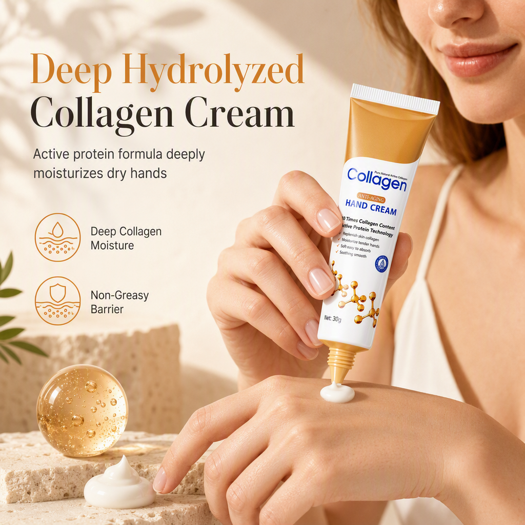 Hydrolyzed Collagen Hand Cream – Lightweight Moisture for Dry Skin