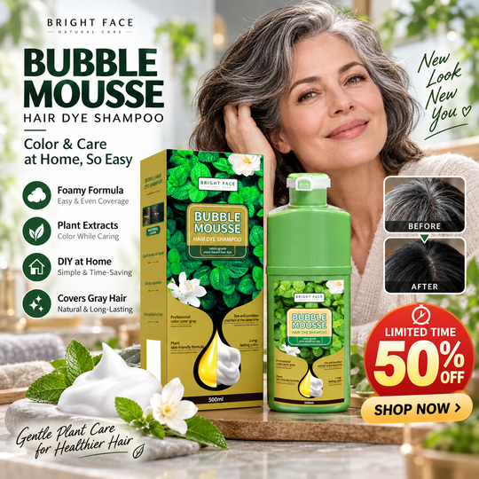 💈40% OFF NOW! Long-Lasting Plant-Based Foam Hair Dye, Bubble Mousse Hair Dye Shampoo, Easy At-Home Hair Color, Gentle Formula for Gray Hair Coverage